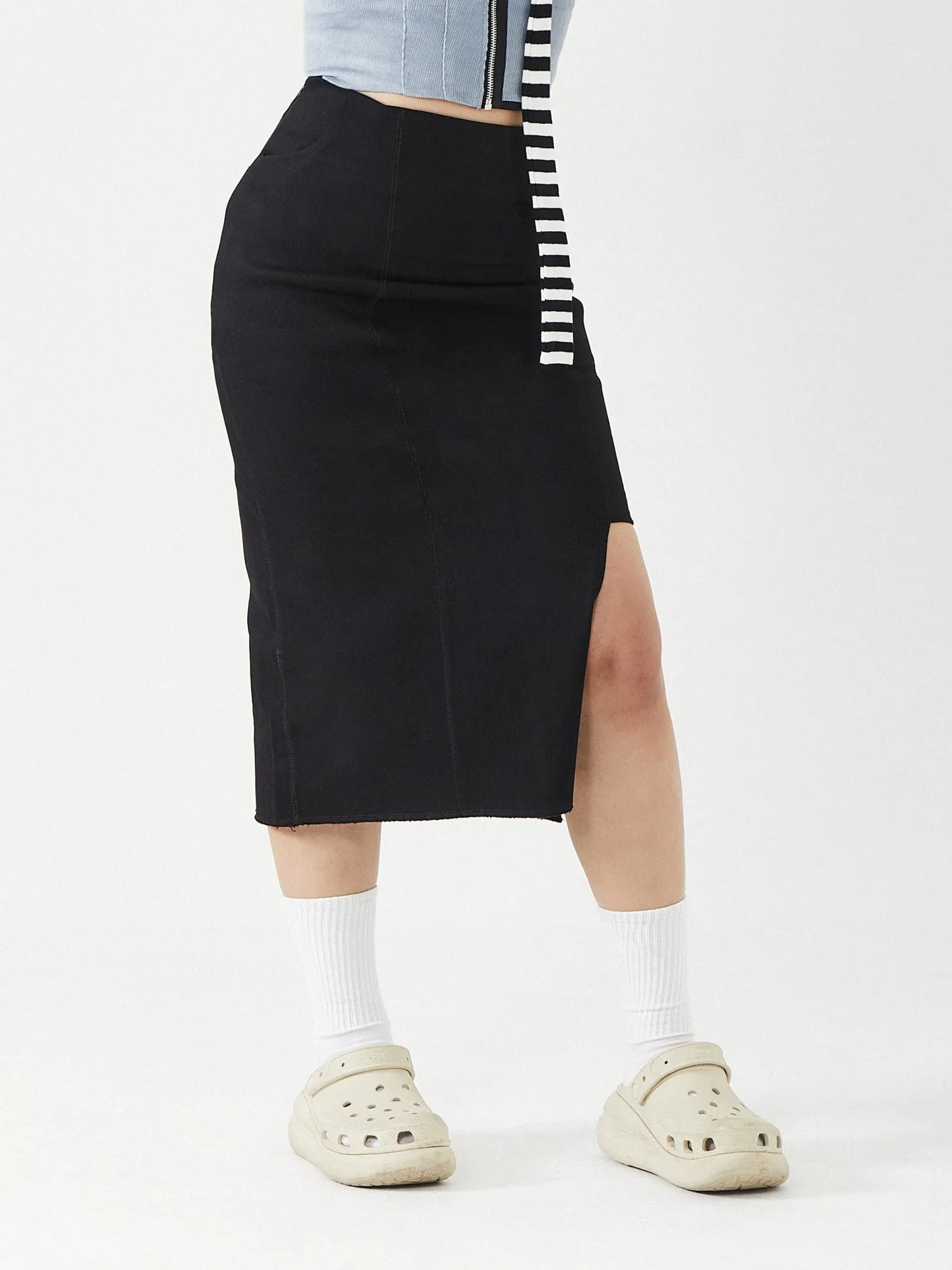 3-WAY ASYMMETRICAL MIDI SKIRT