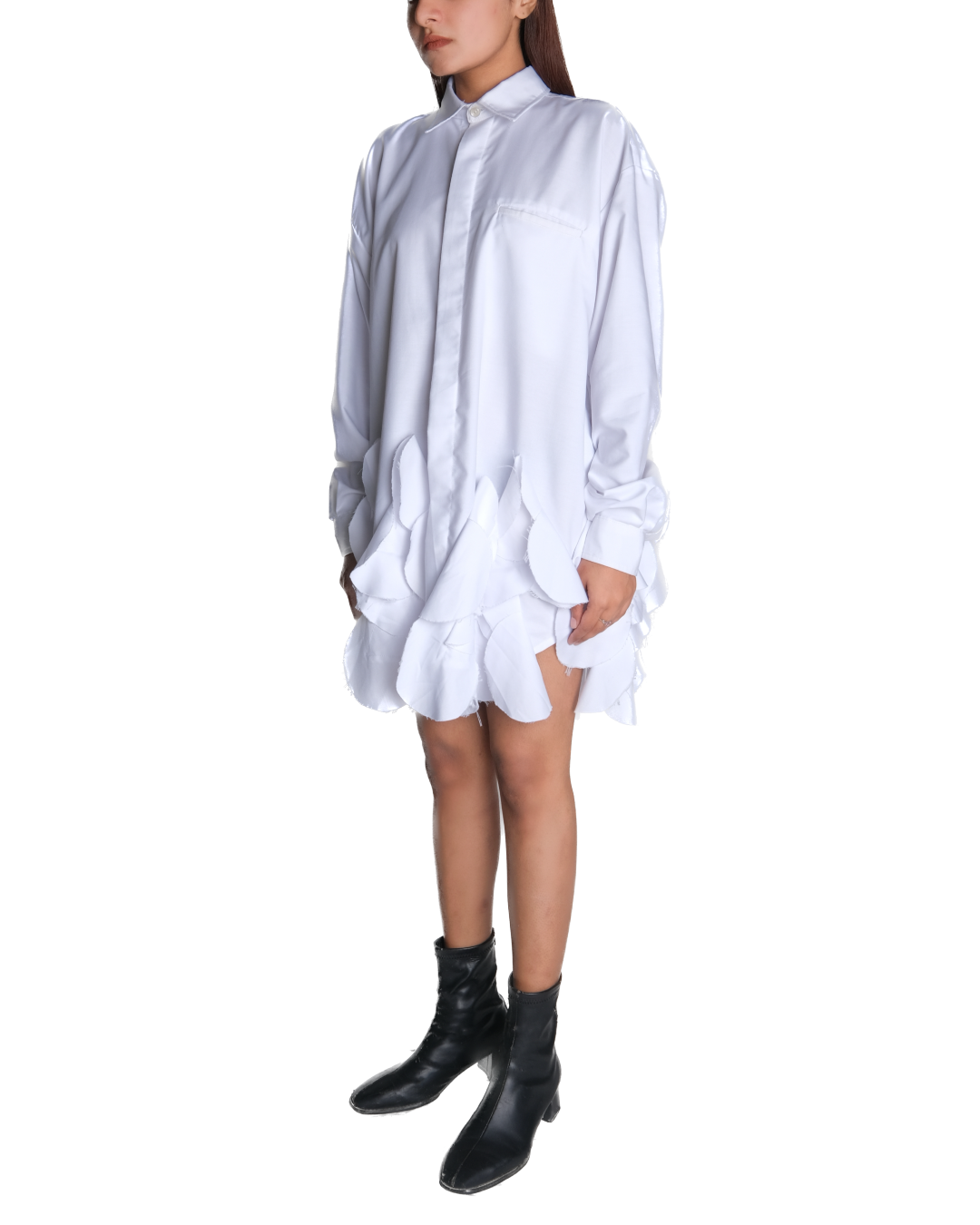 Swan Shirt Dress - White
