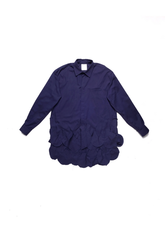 Swan Shirt Dress - Navy
