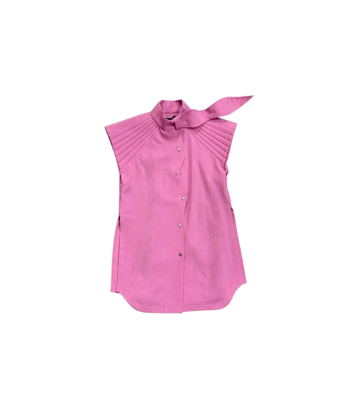 BAROQ STRUCTURED WIRE COLLAR SHIRT - PINK