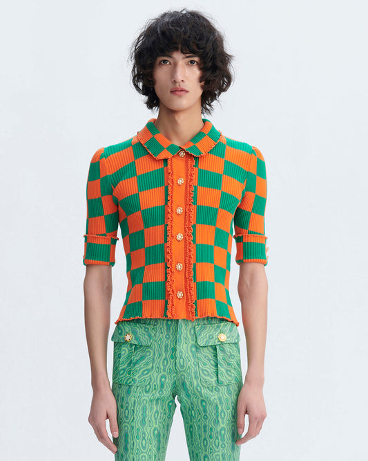 Jessica (Bright Orange & Pine Green)