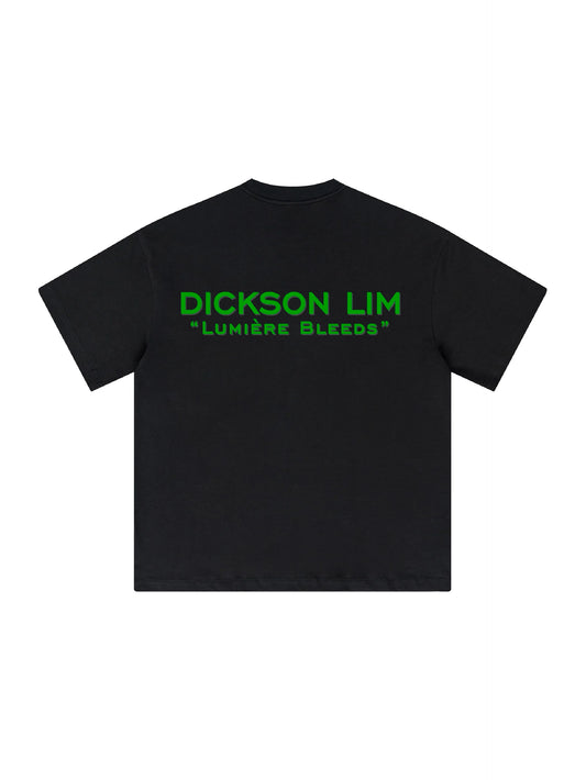 'LUMIÈRE BLEEDS' SIGNATURE TEE - BLACK & GREEN