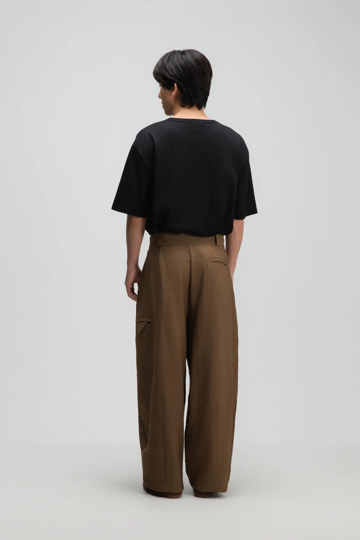 Gender Neutral Double Belted Long Trousers (Mud)