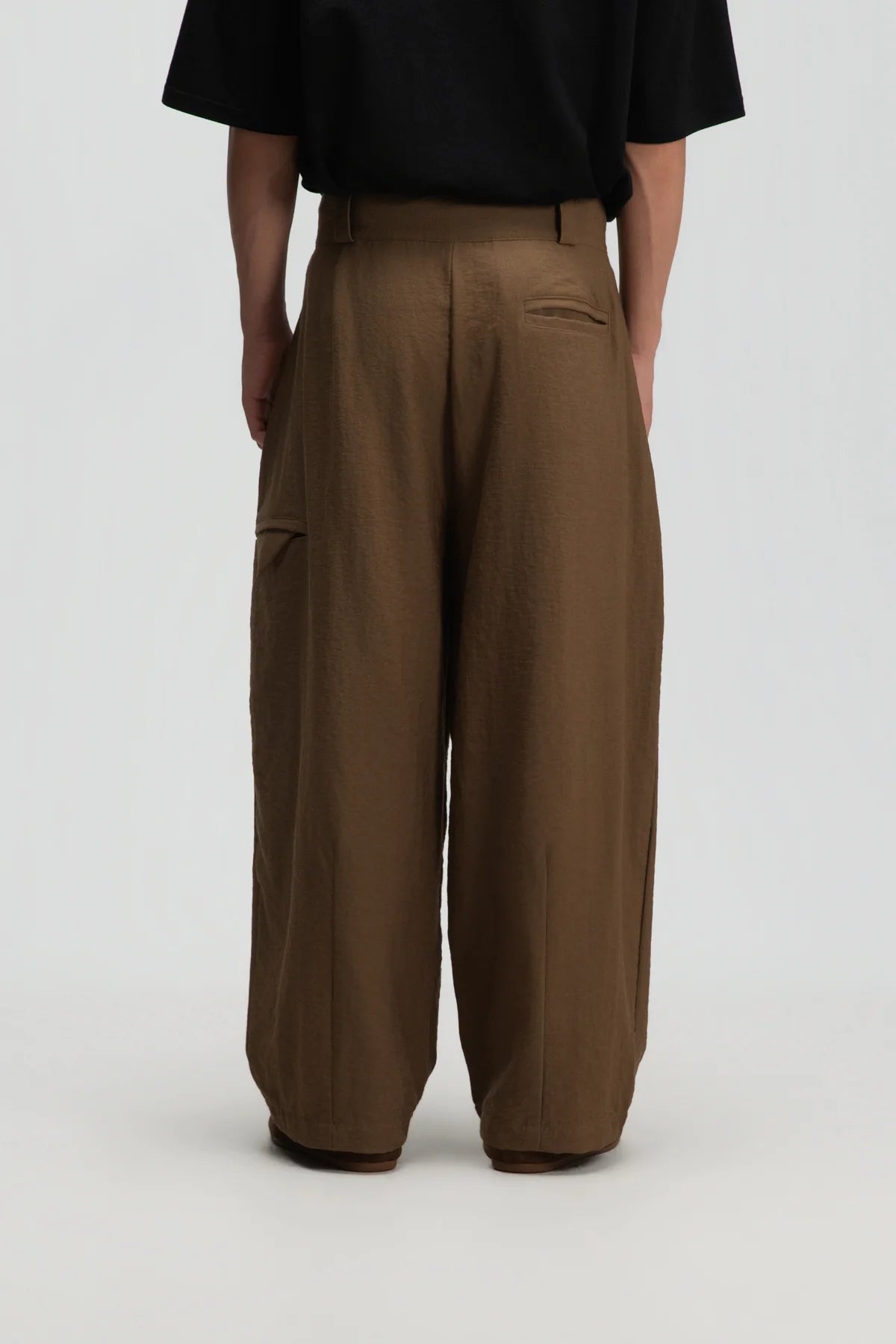 Gender Neutral Double Belted Long Trousers (Mud)