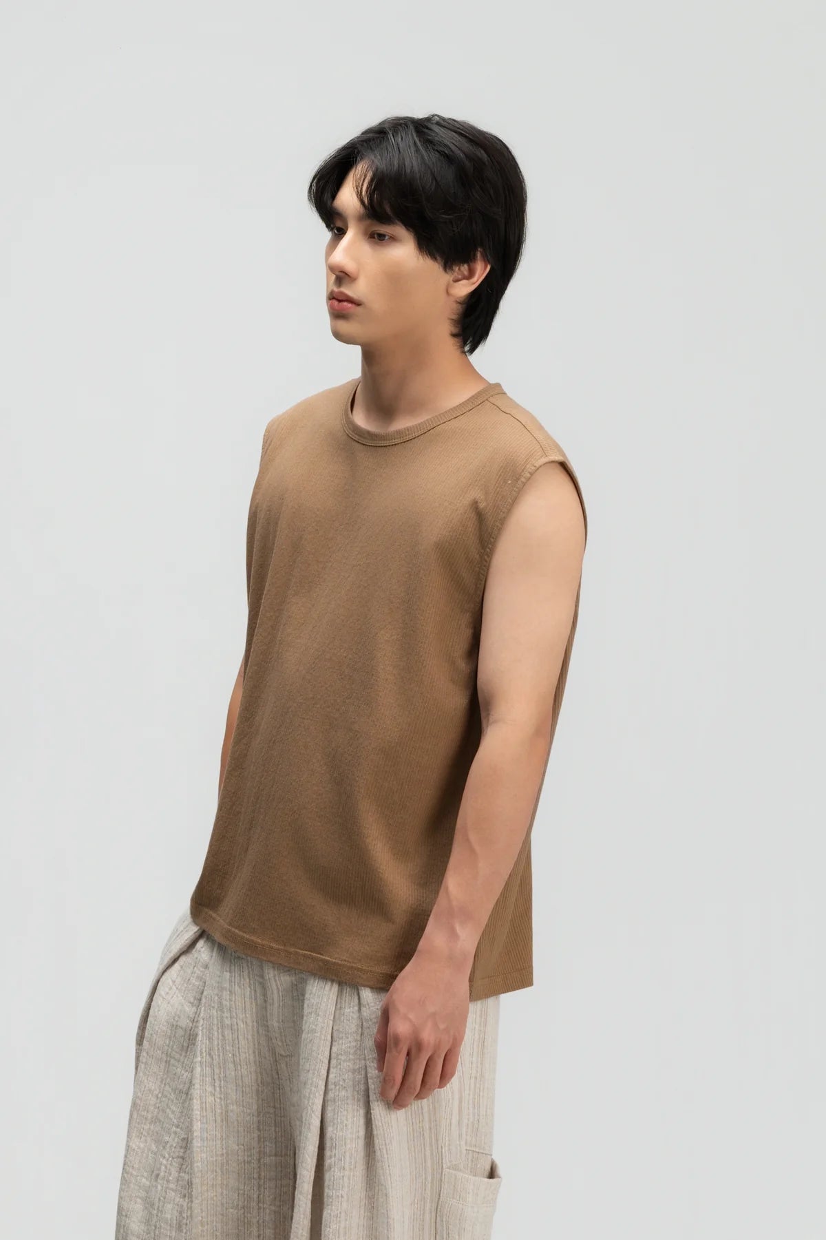 Gender Neutral Thin Muscle Tee (Textured Mud)