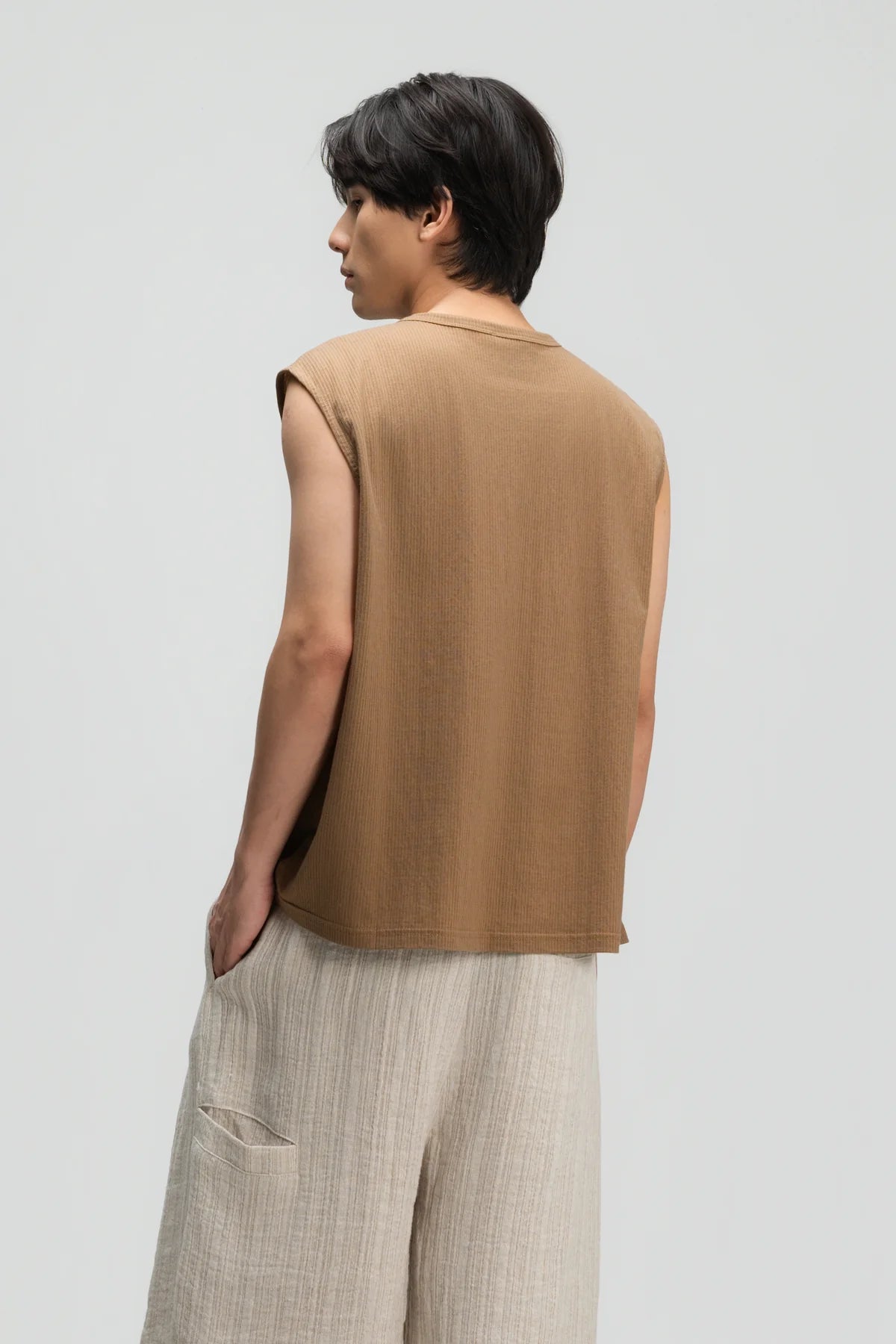 Gender Neutral Thin Muscle Tee (Textured Mud)
