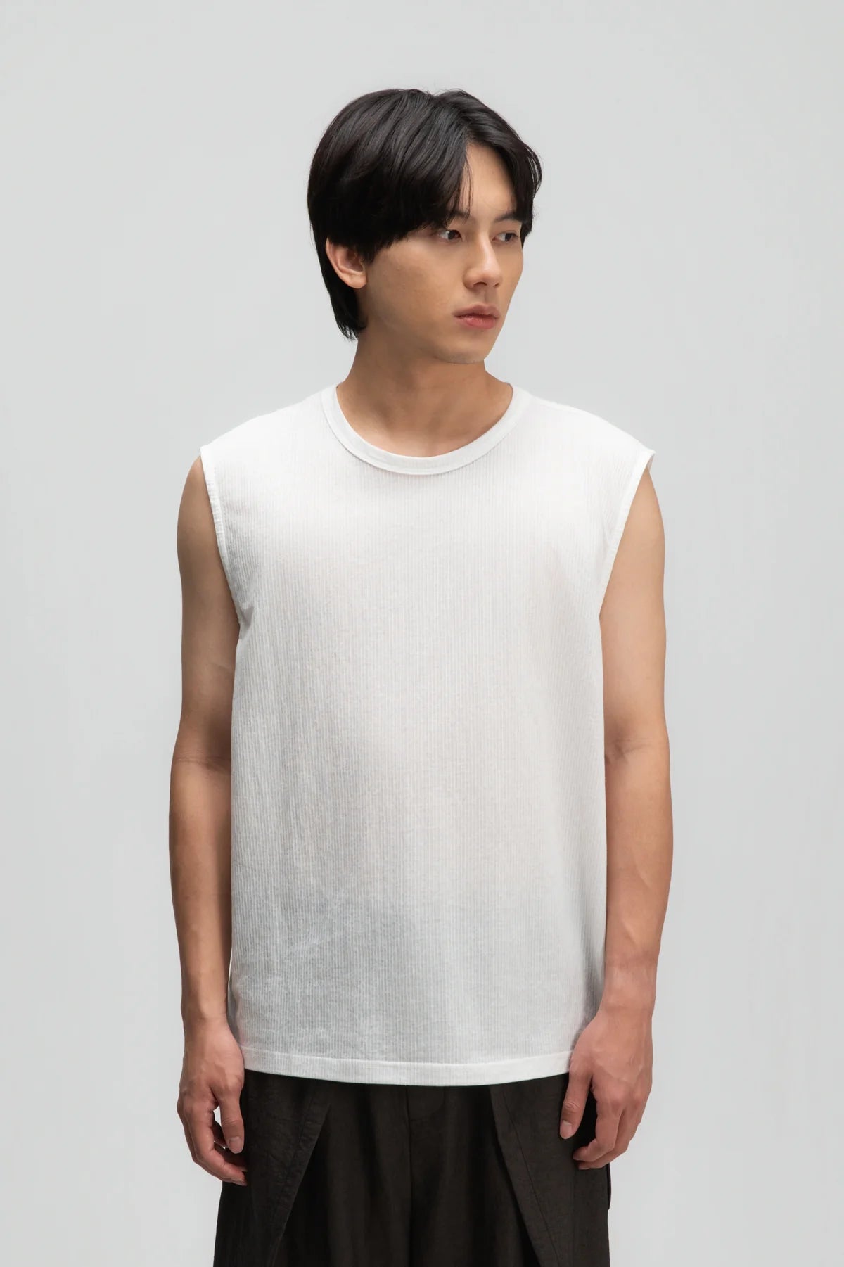 Gender Neutral Thin Muscle Tee (Textured White)