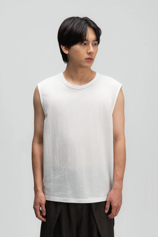 Gender Neutral Thin Muscle Tee (Textured White)