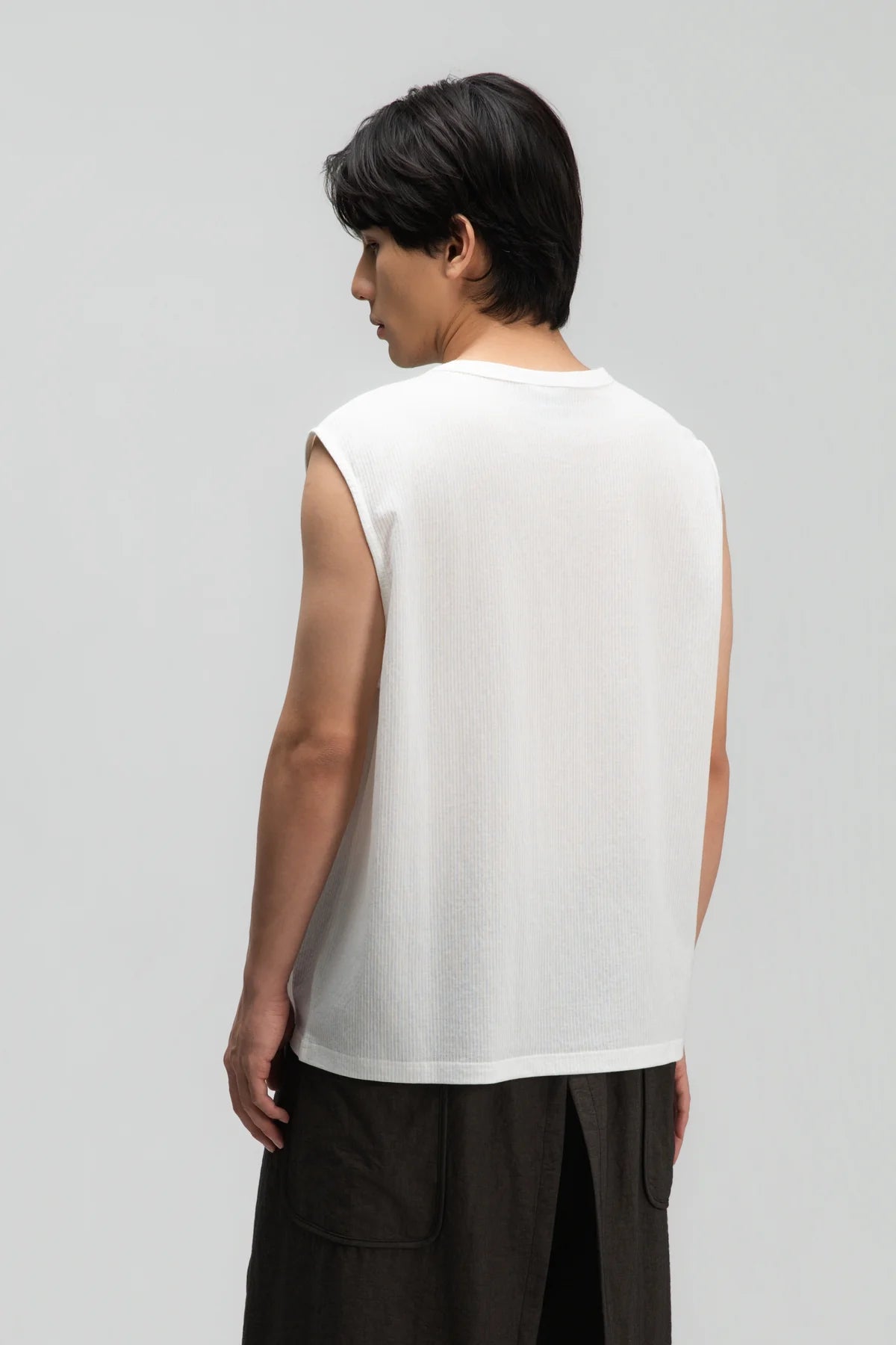 Gender Neutral Thin Muscle Tee (Textured White)