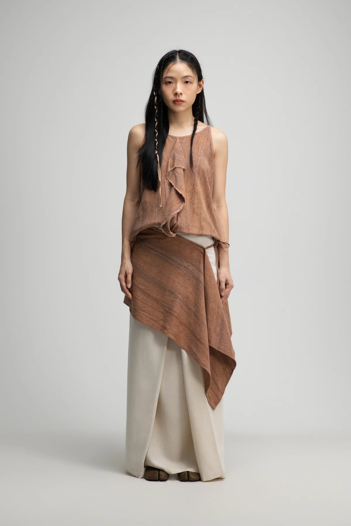 Short Pareo Drape (Tie Dye Rust)