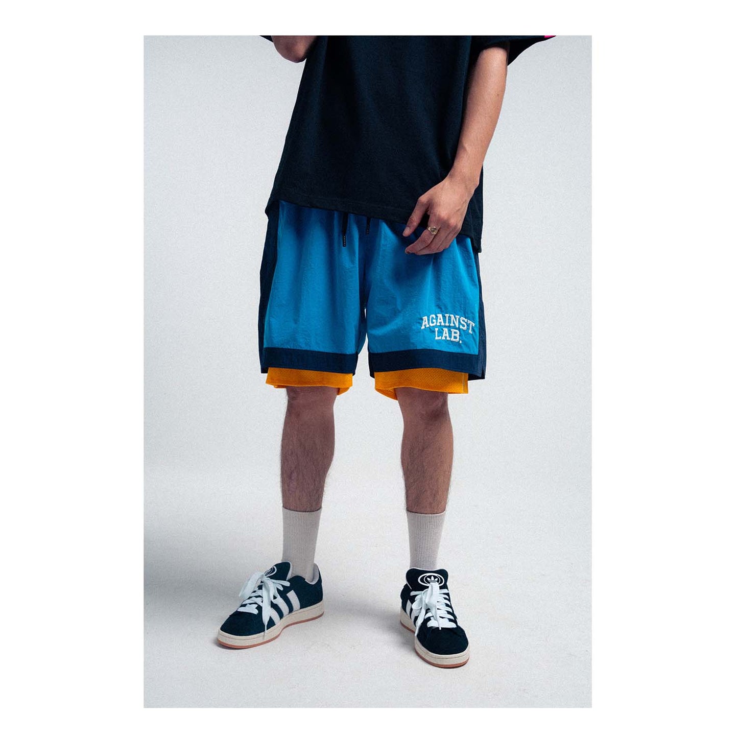 VARSITY LAYERED SHORTS NAVY