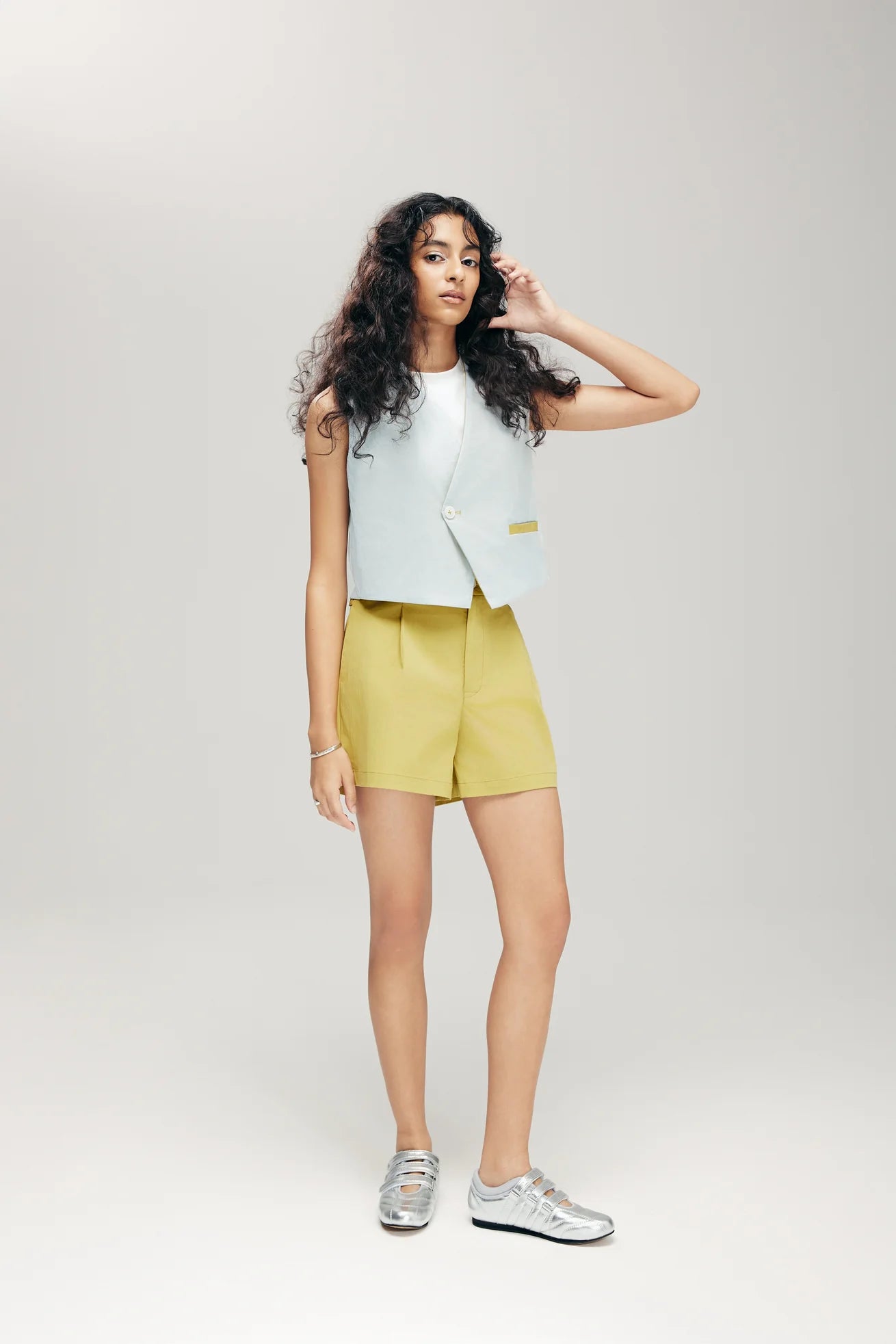 KAGAMI REVERSIBLE VEST IN LIME & MINT BLUE - BEV C multi label store