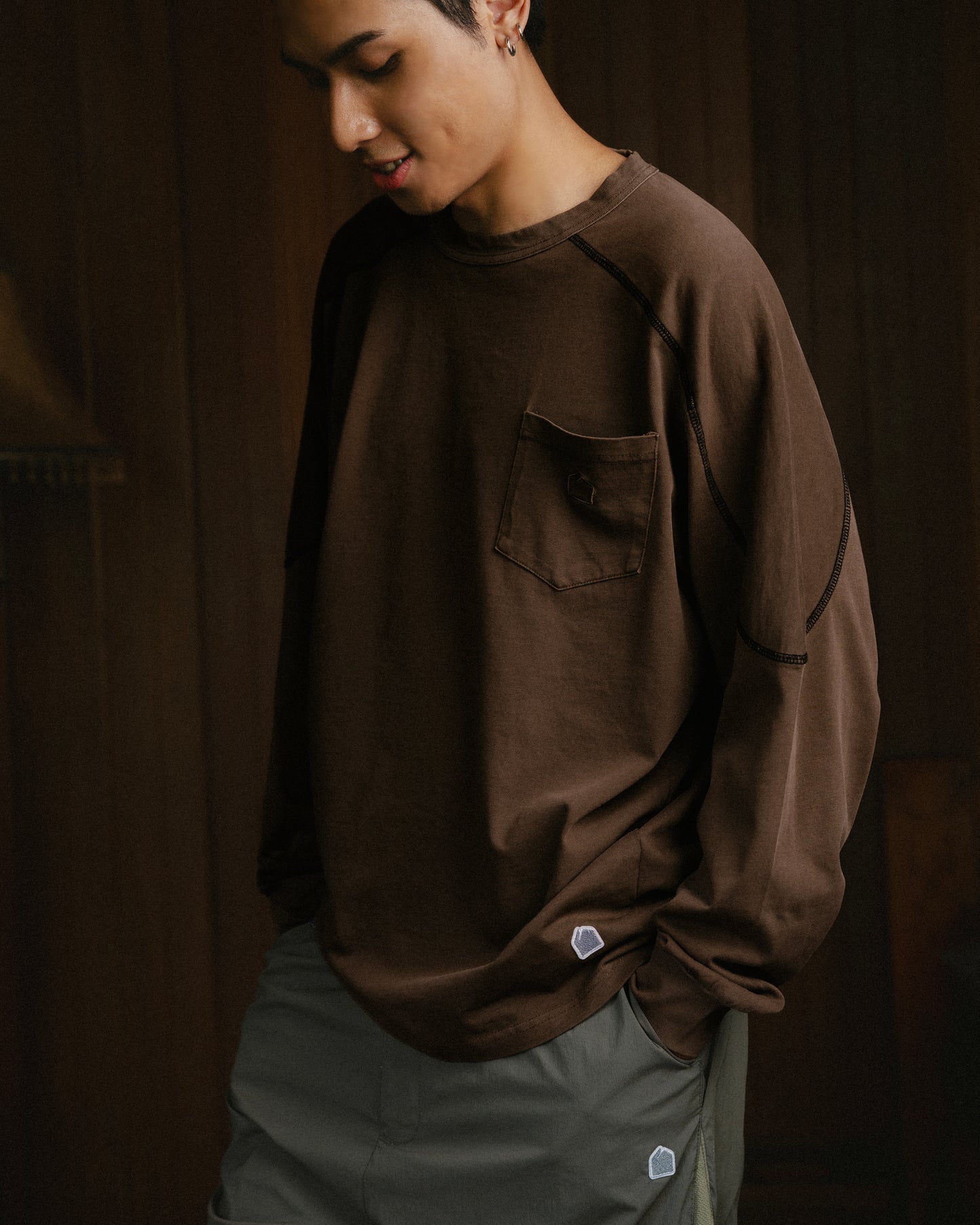 Pigment Dyed L/S Tee - Brown