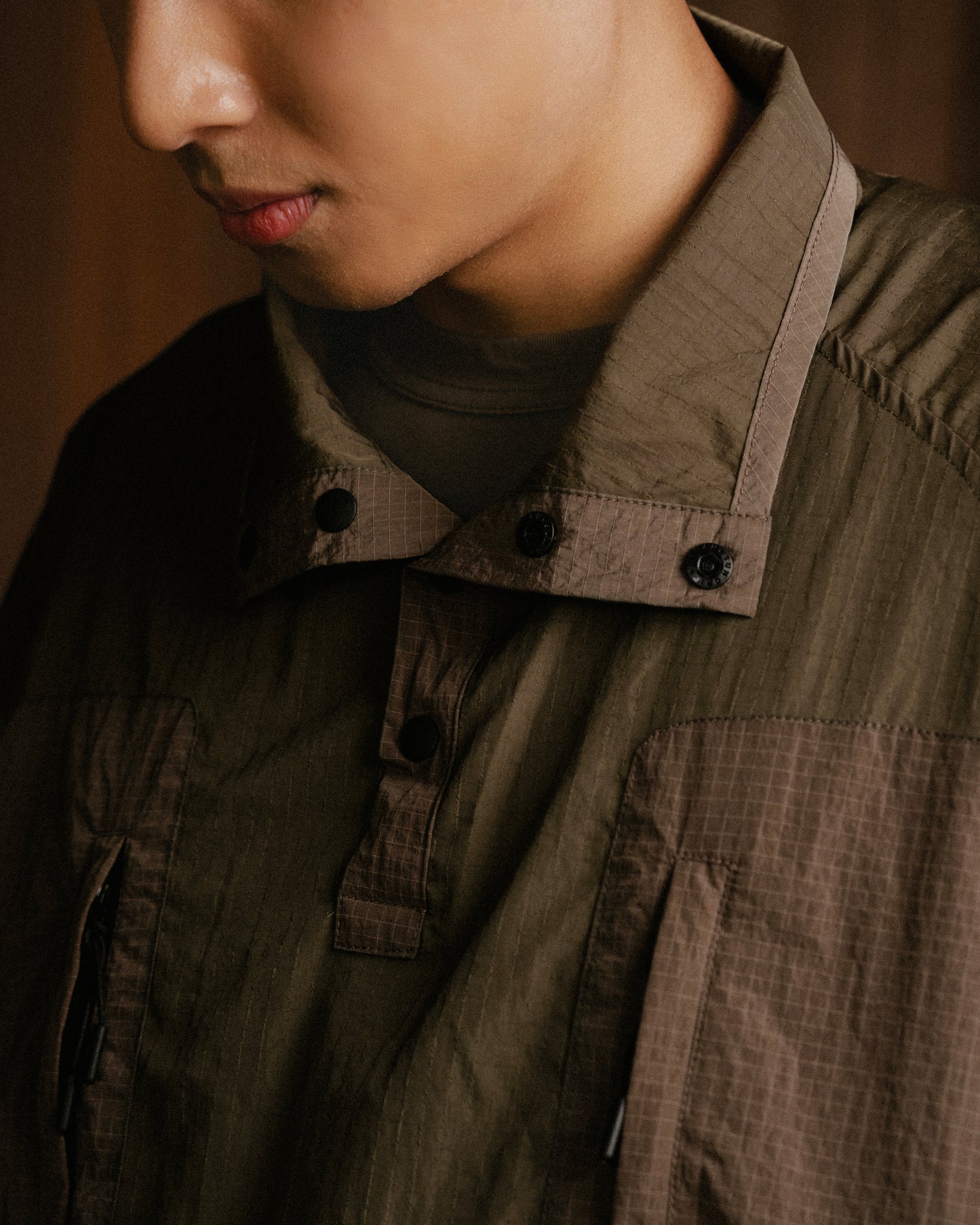 Half Snap Pullover Jacket (Umber)