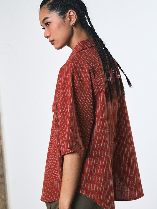 SASHIKO SHIRT ORANGE