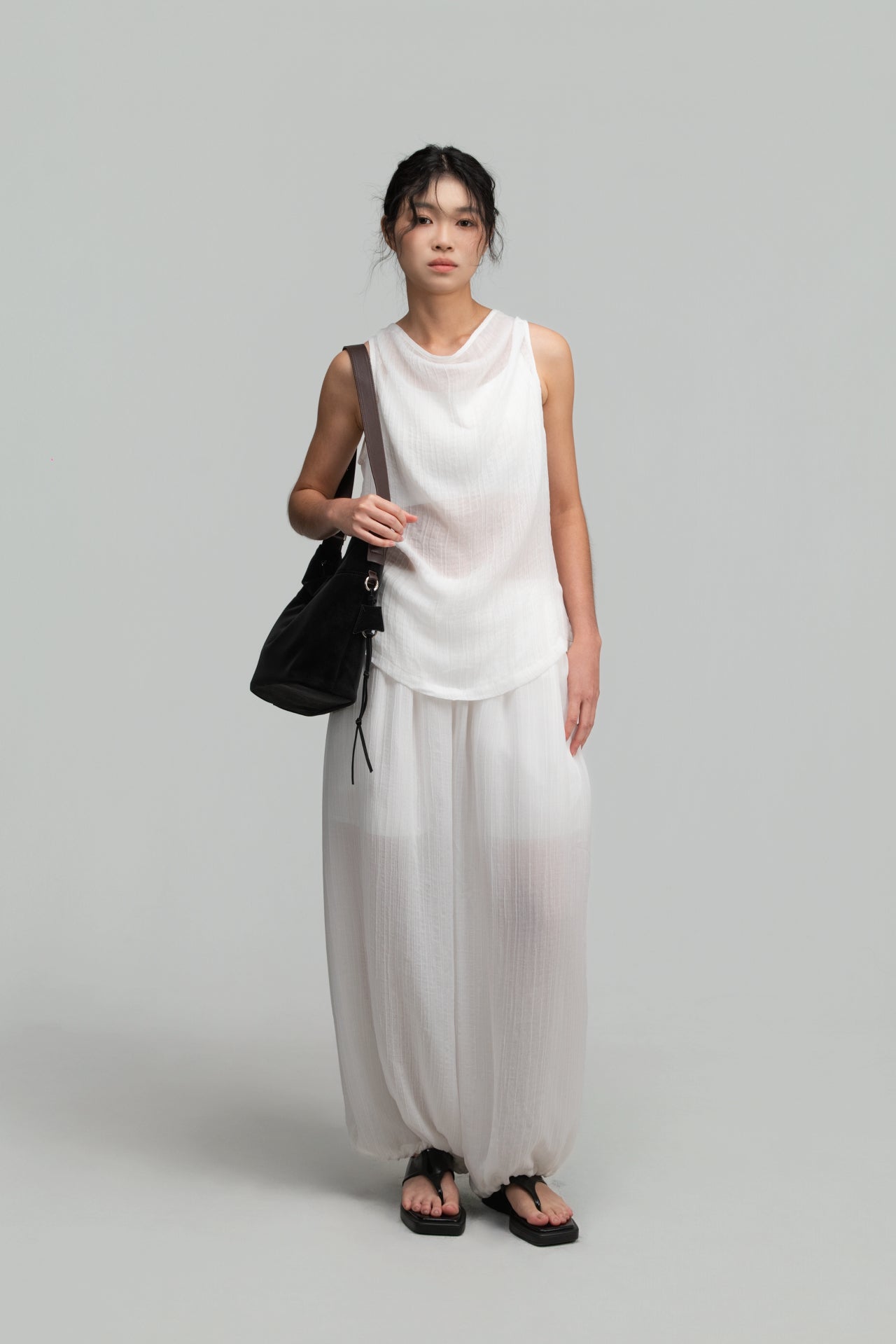 Small Soft Snow Leather Bag (Black) - BEV C multi label store