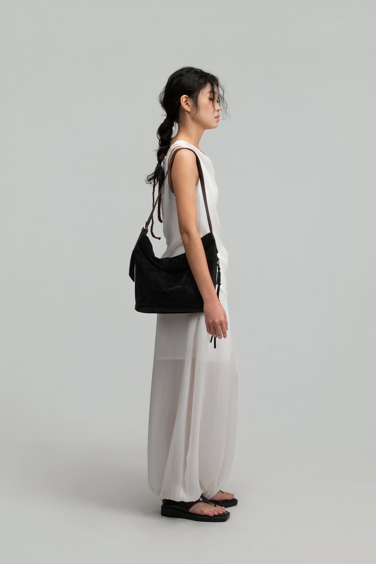 Small Soft Snow Leather Bag (Black) - BEV C multi label store