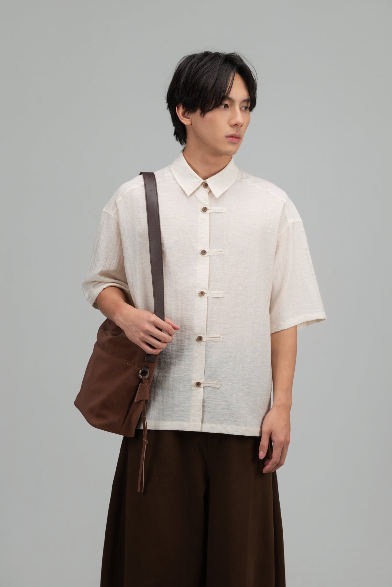 Small Soft Snow Leather Bag (Brown)