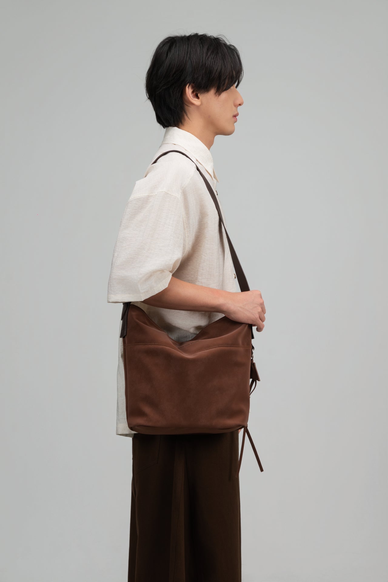 Small Soft Snow Leather Bag (Brown)