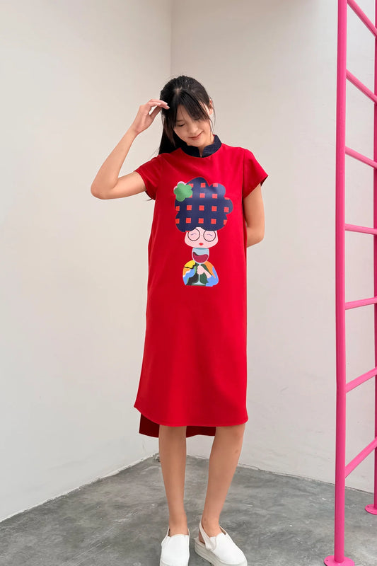 LUNAR 2026 DD03B || KANPAI MIDI DRESS - BEV C multi label store