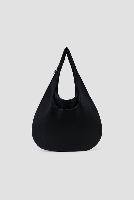 Medium Egg Leather Tote (Black)