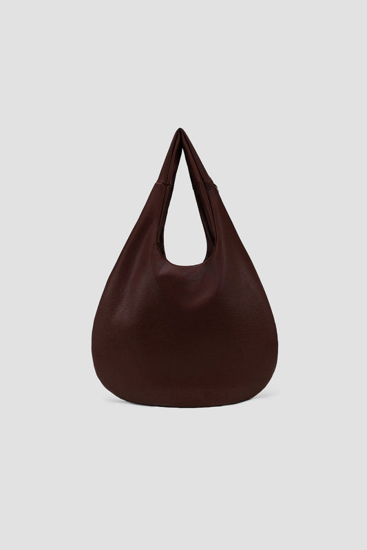 Medium Egg Leather Tote (Brown)