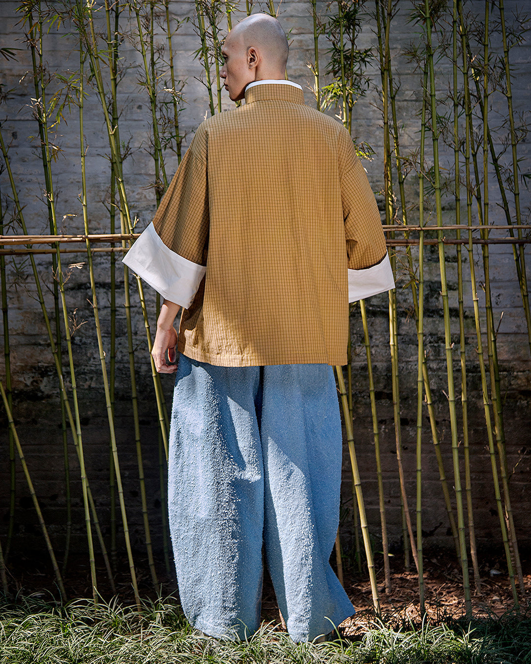 Baju Li Bai (Khaki Grid)