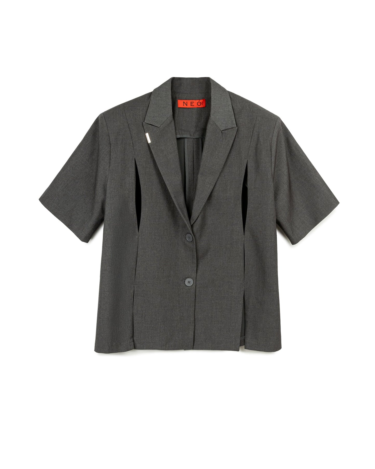 CH.1 Chipped Short Sleeve Blazer - Grey