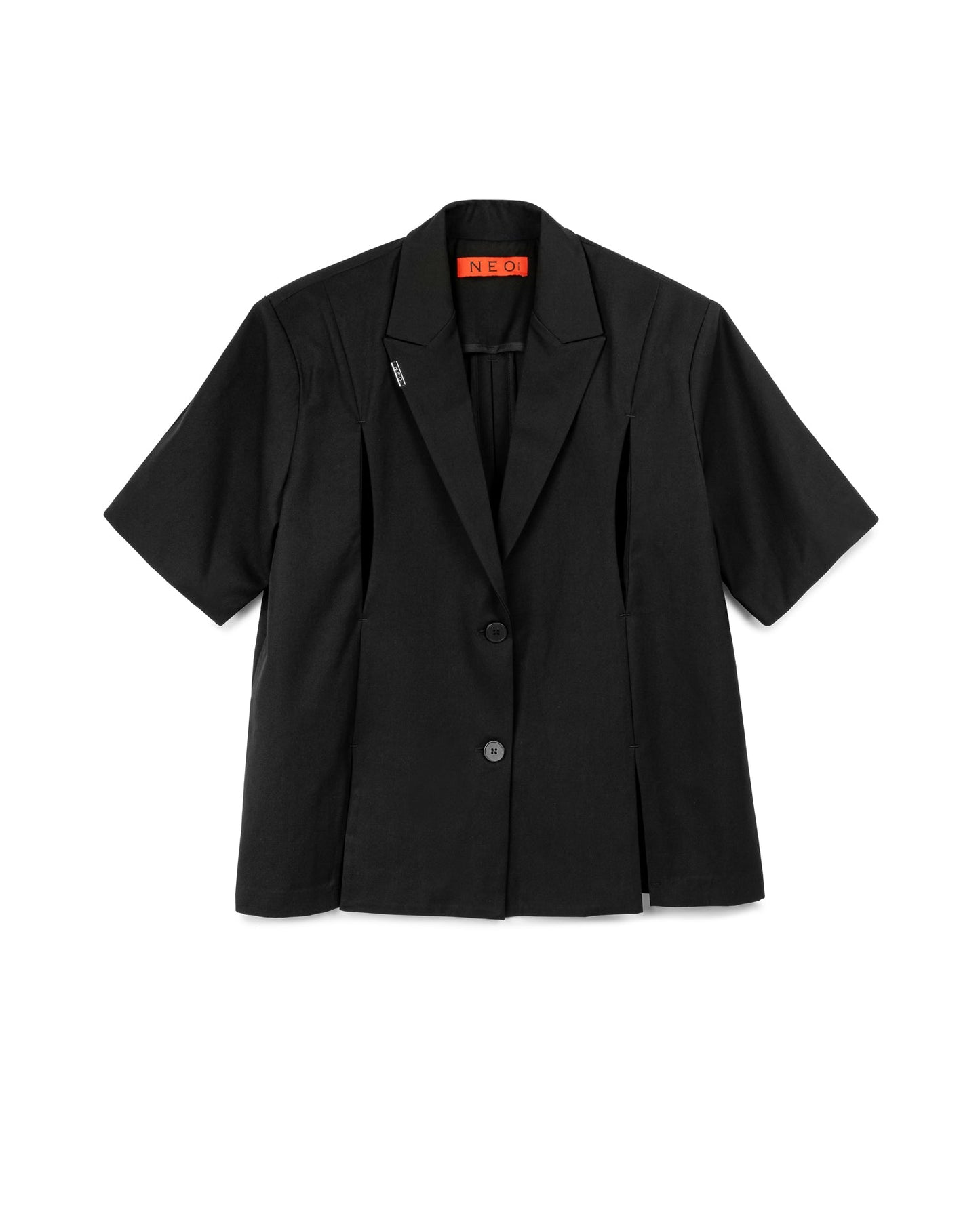 CH.1 Chipped Short Sleeve Blazer - Black