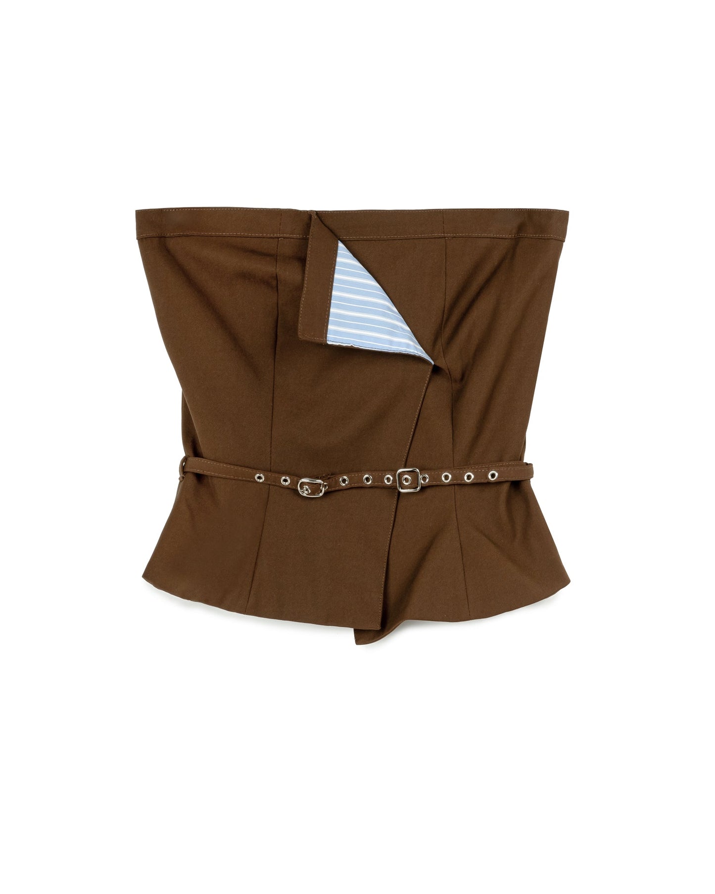 CH.1 Folded Corset Top - Brown