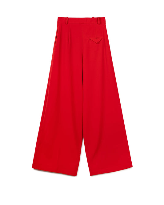 Crimson Flare Palazzo Pants