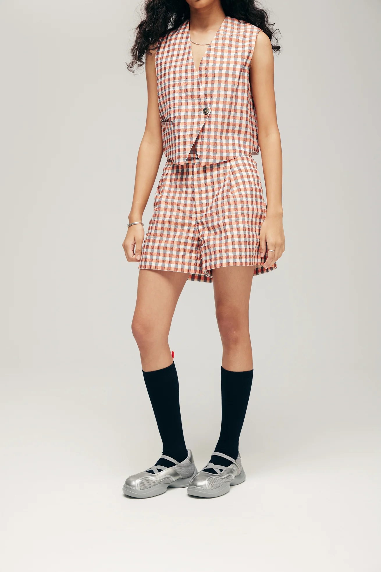 ORIME BOXER SHORTS IN ORANGE METALLIC SEERSUCKER