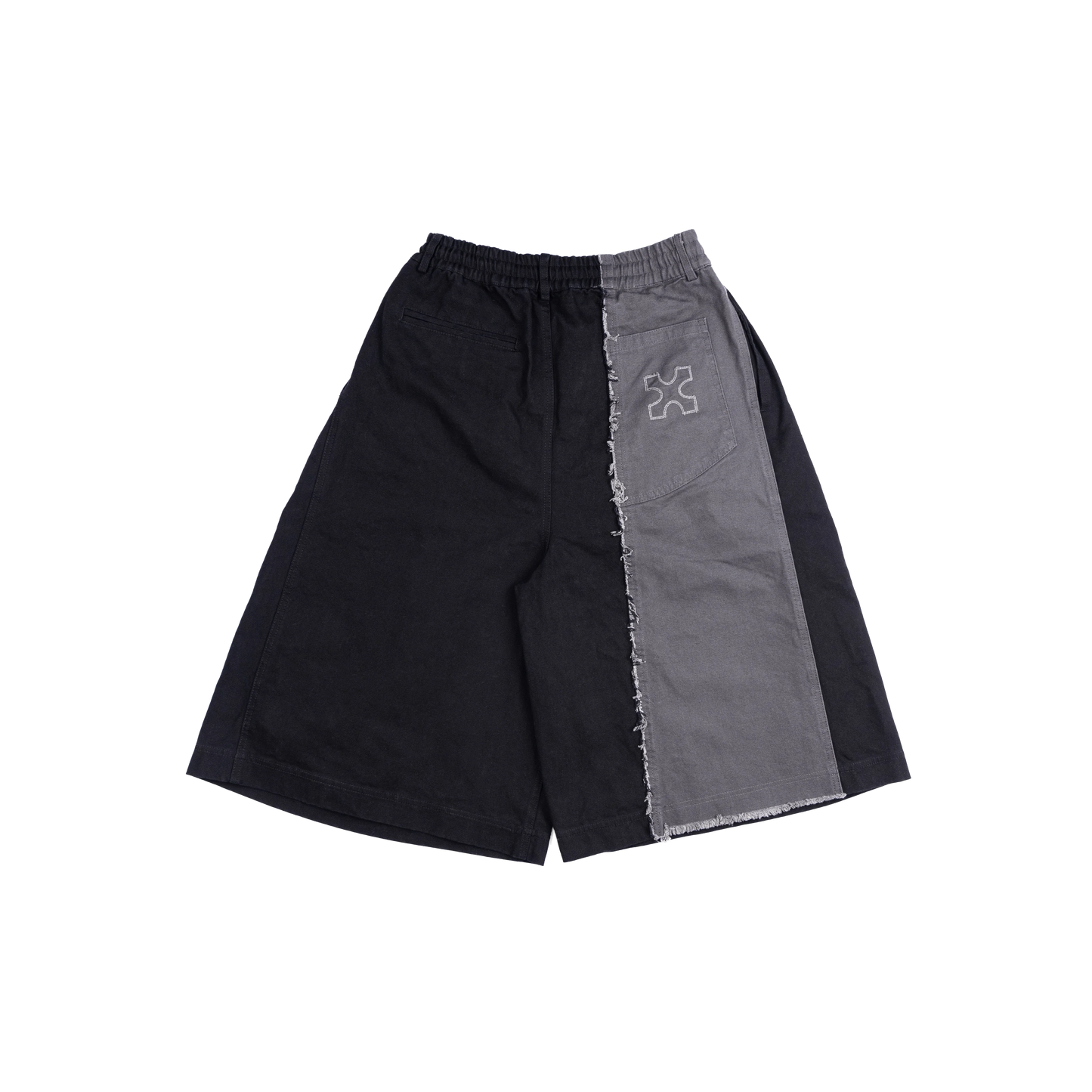 ASYMMETRICAL JORTS - BLACK