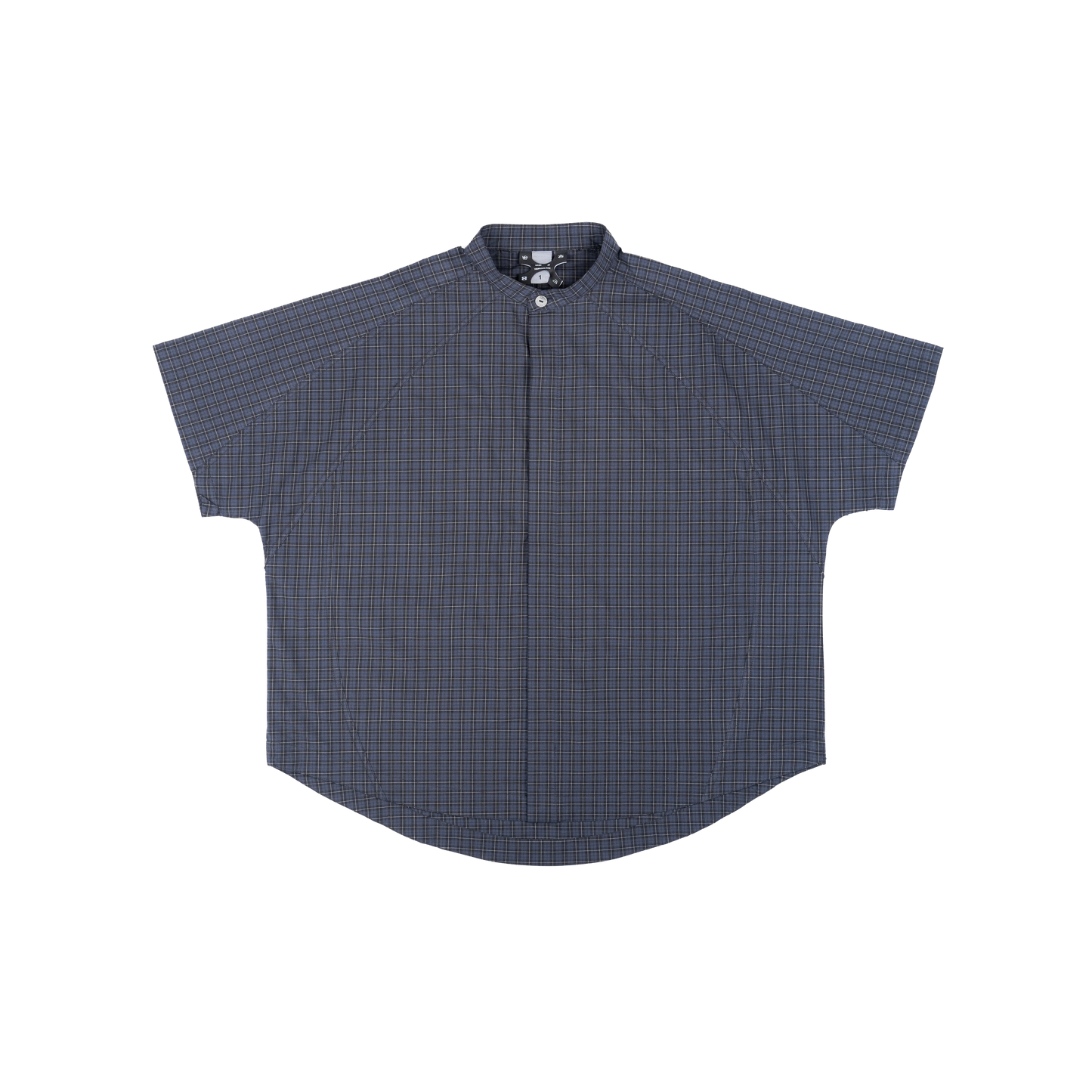 MANDARIN BACK PLEATED SHIRT - CHECKERED