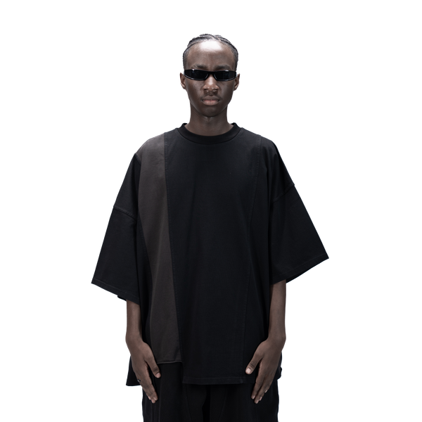ASYMMETRICAL T-SHIRT - BLACK