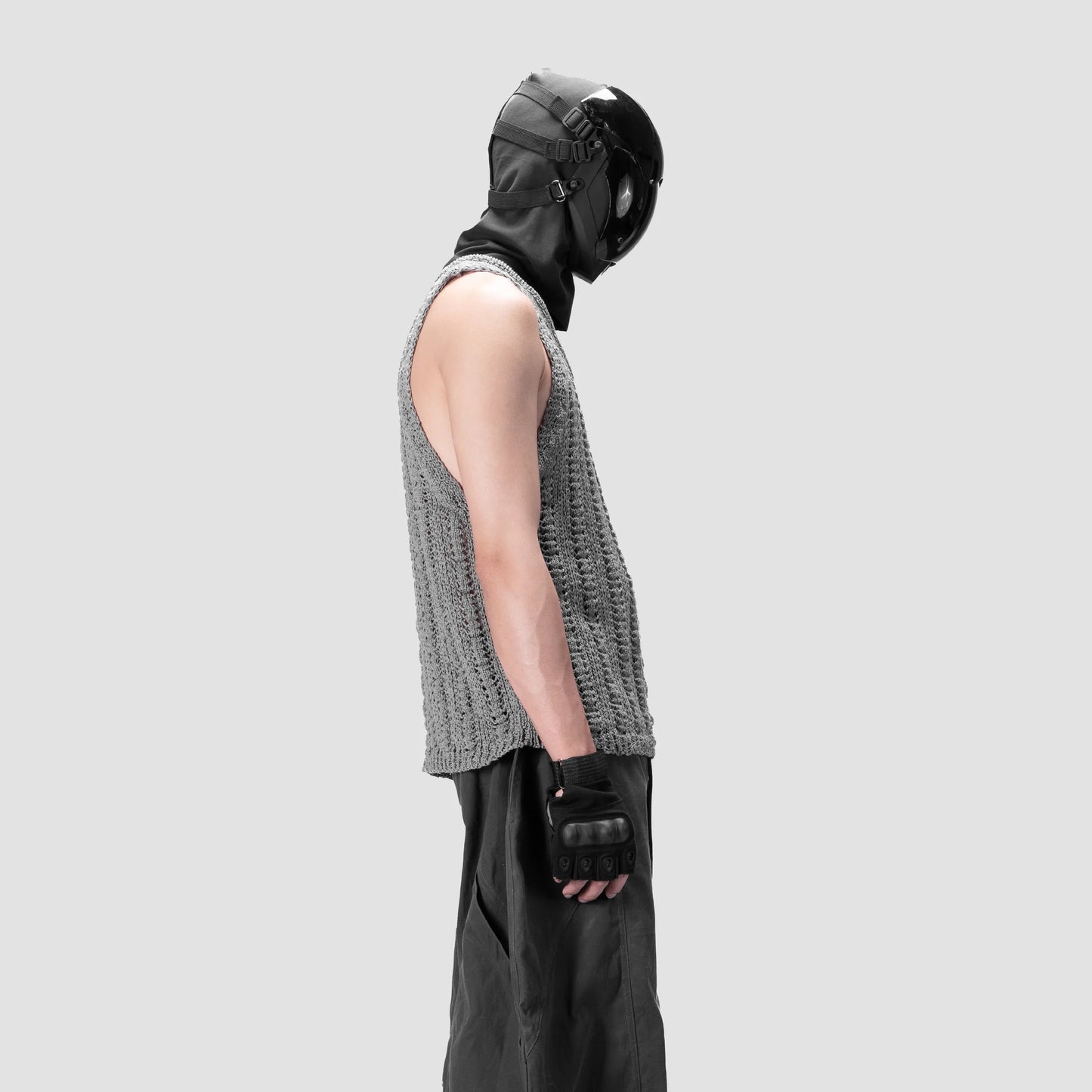 626 KNITTED SINGLET - GREY