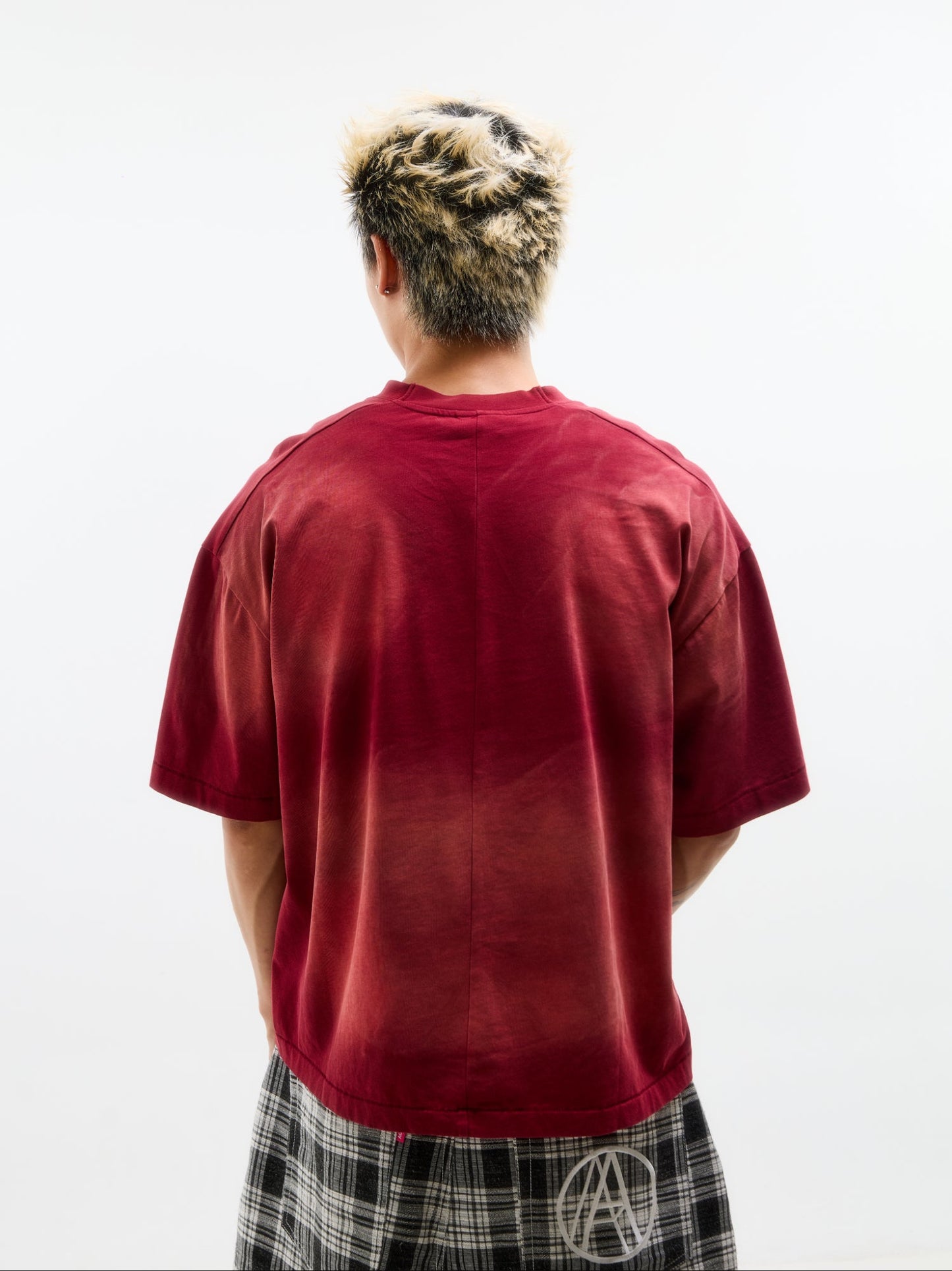 SINGLE STITCH WASHED CROPPED TEE RED - BEV C multi label store