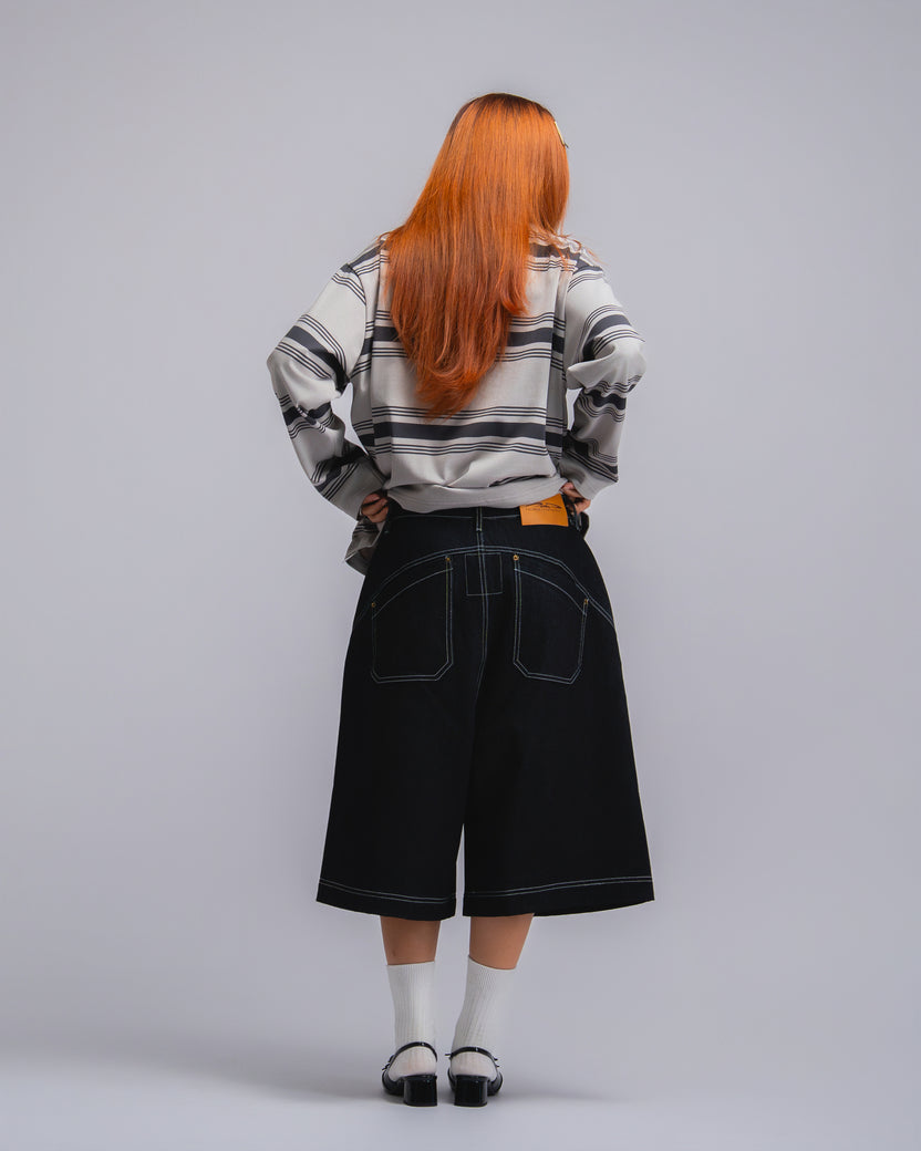 Drift Line Wide Fit Shorts Denim