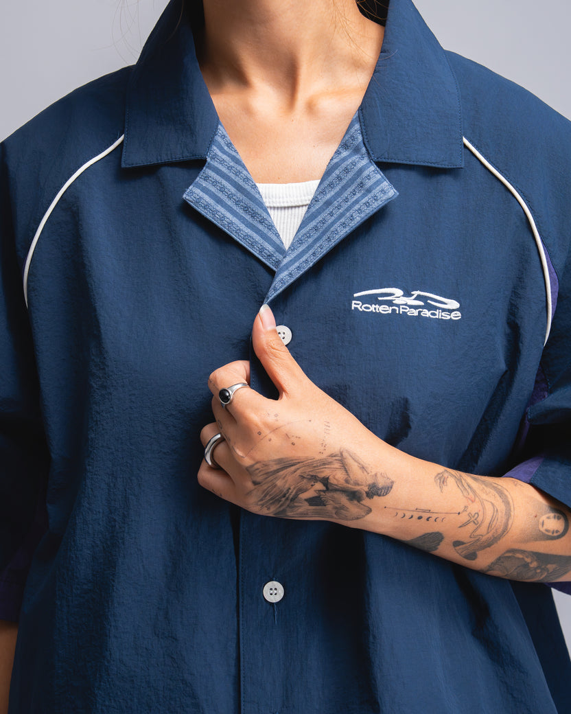 Papa Contrast Boxy Shirt Navy