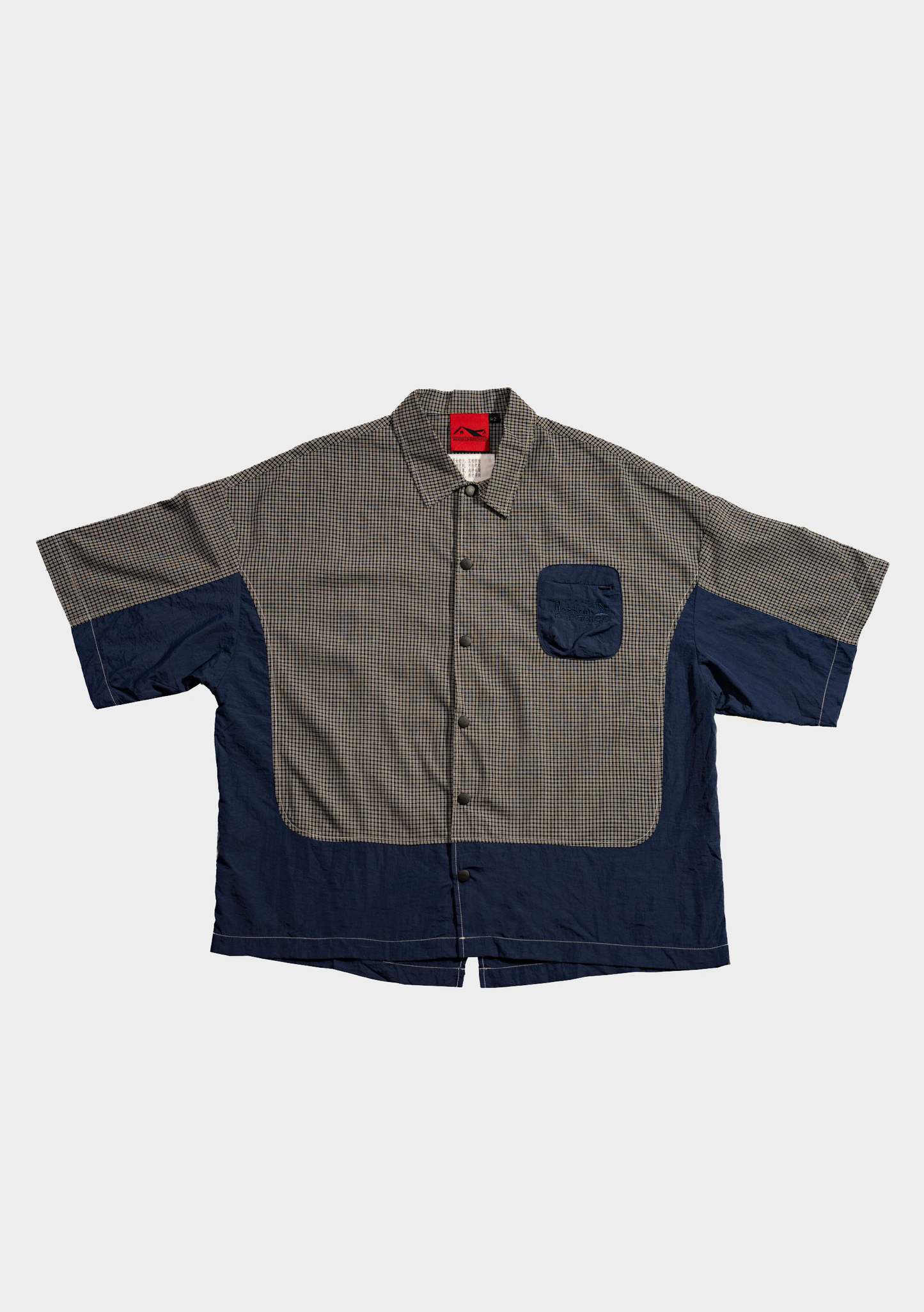 Checkered Boxy Shirt Midnight Blue