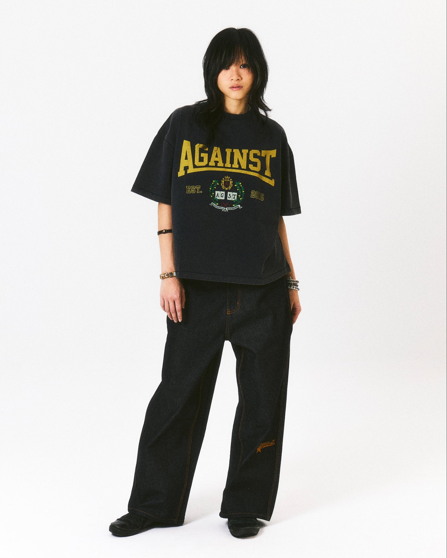 VARSITY WASHED BOXY TEE NAVY - BEV C multi label store