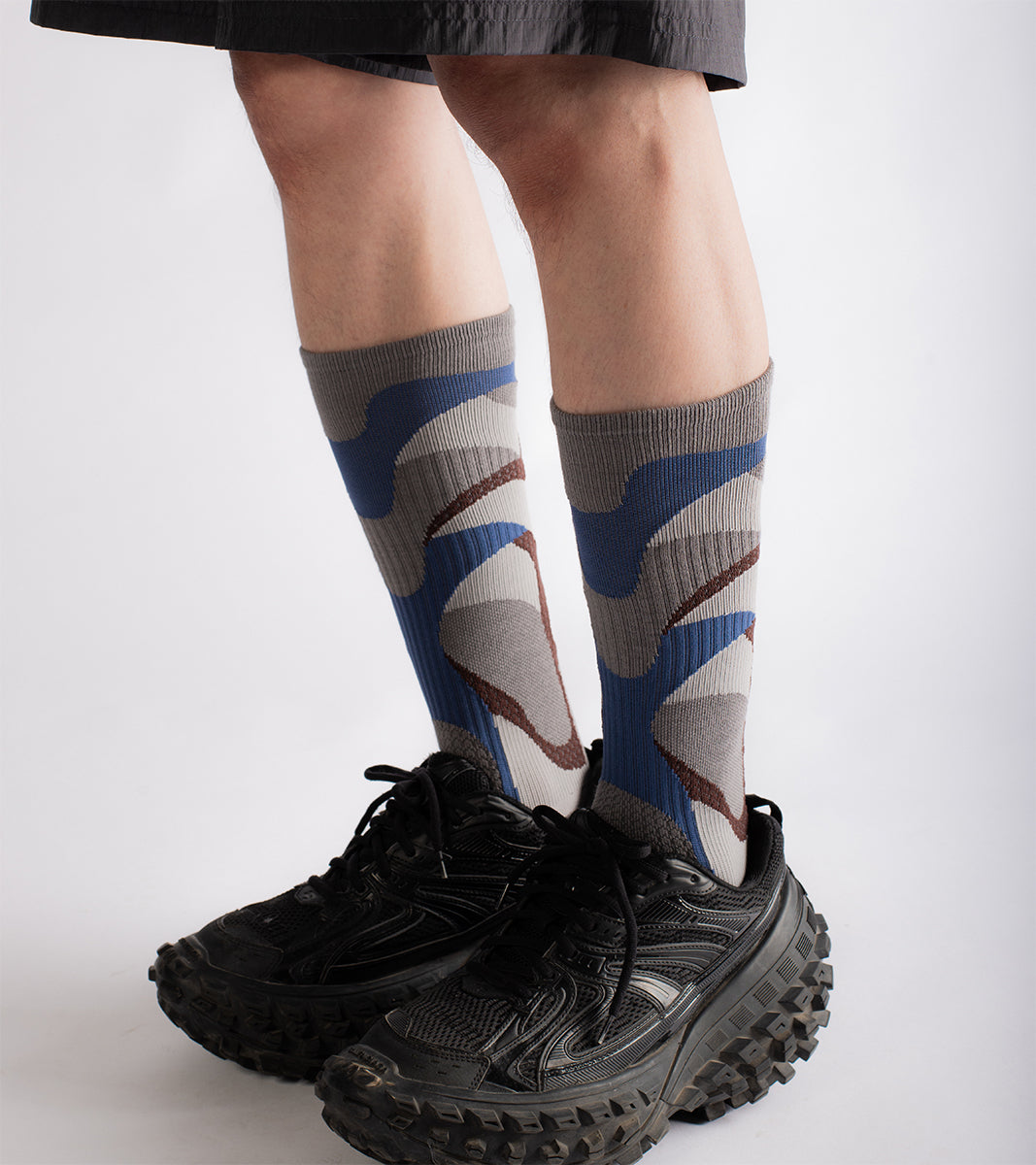 Cage overcalf socks - Wild Grey