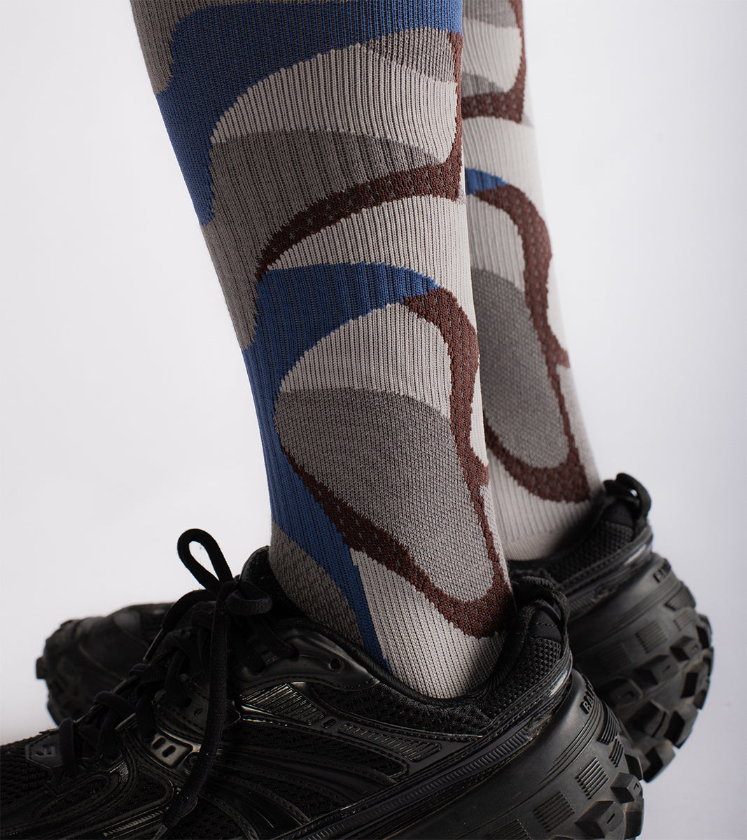 Cage overcalf socks - Wild Grey