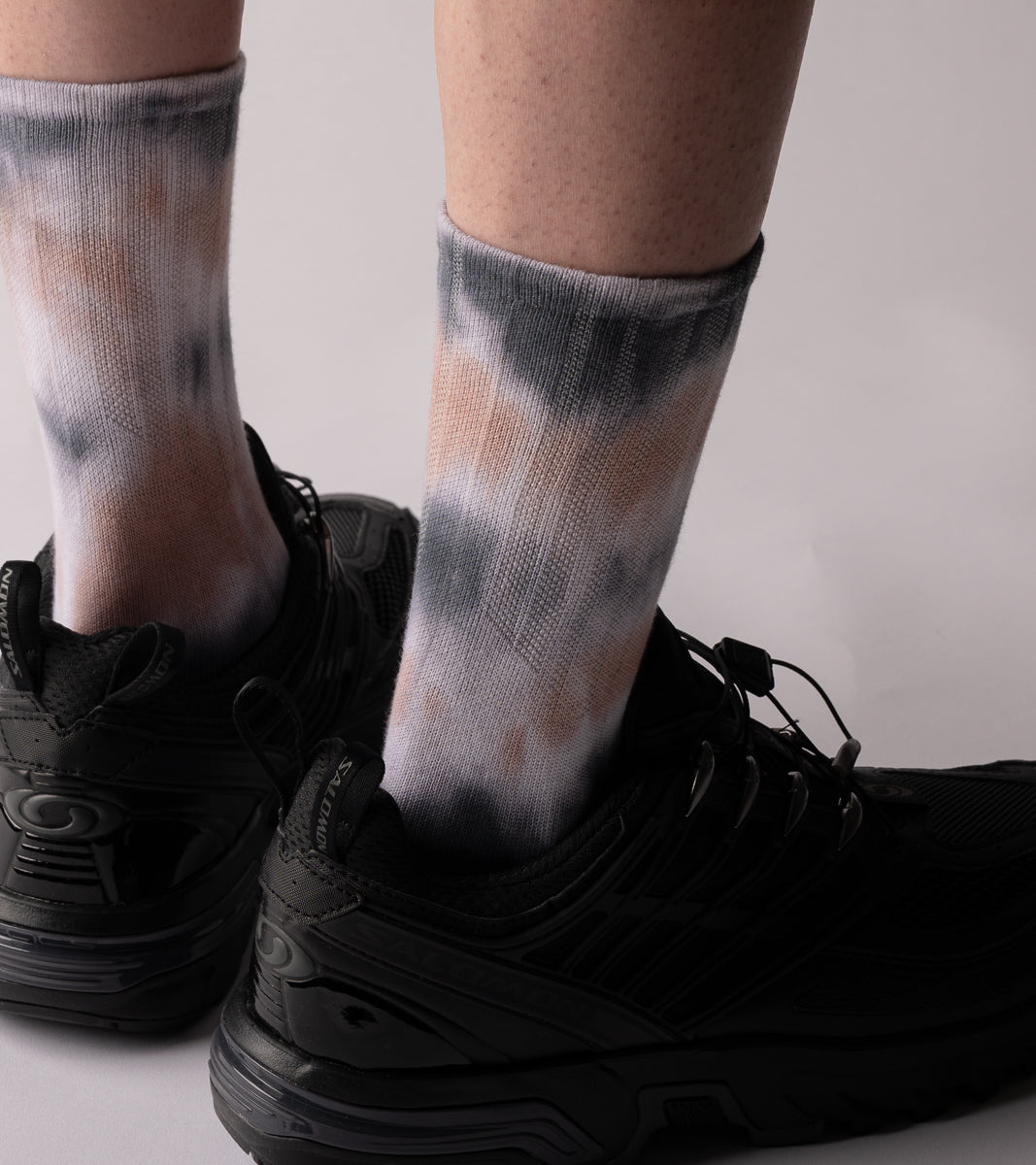Spray Dye Crew Casual Socks - Drip Black