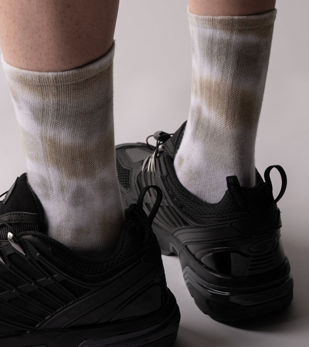 Spray Dye Crew Casual Socks - Drip Sand