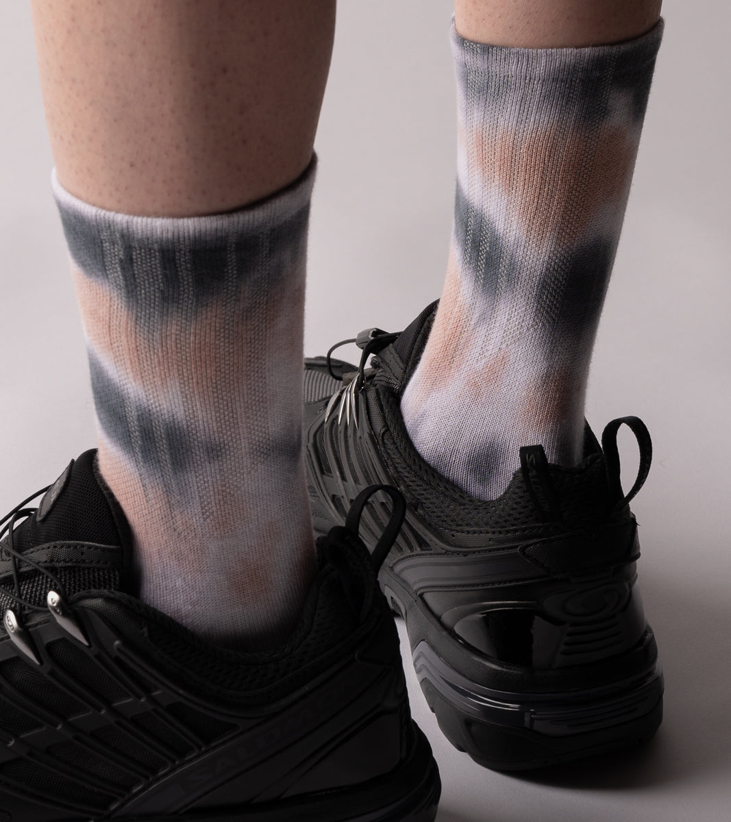 Spray Dye Crew Casual Socks - Drip Black