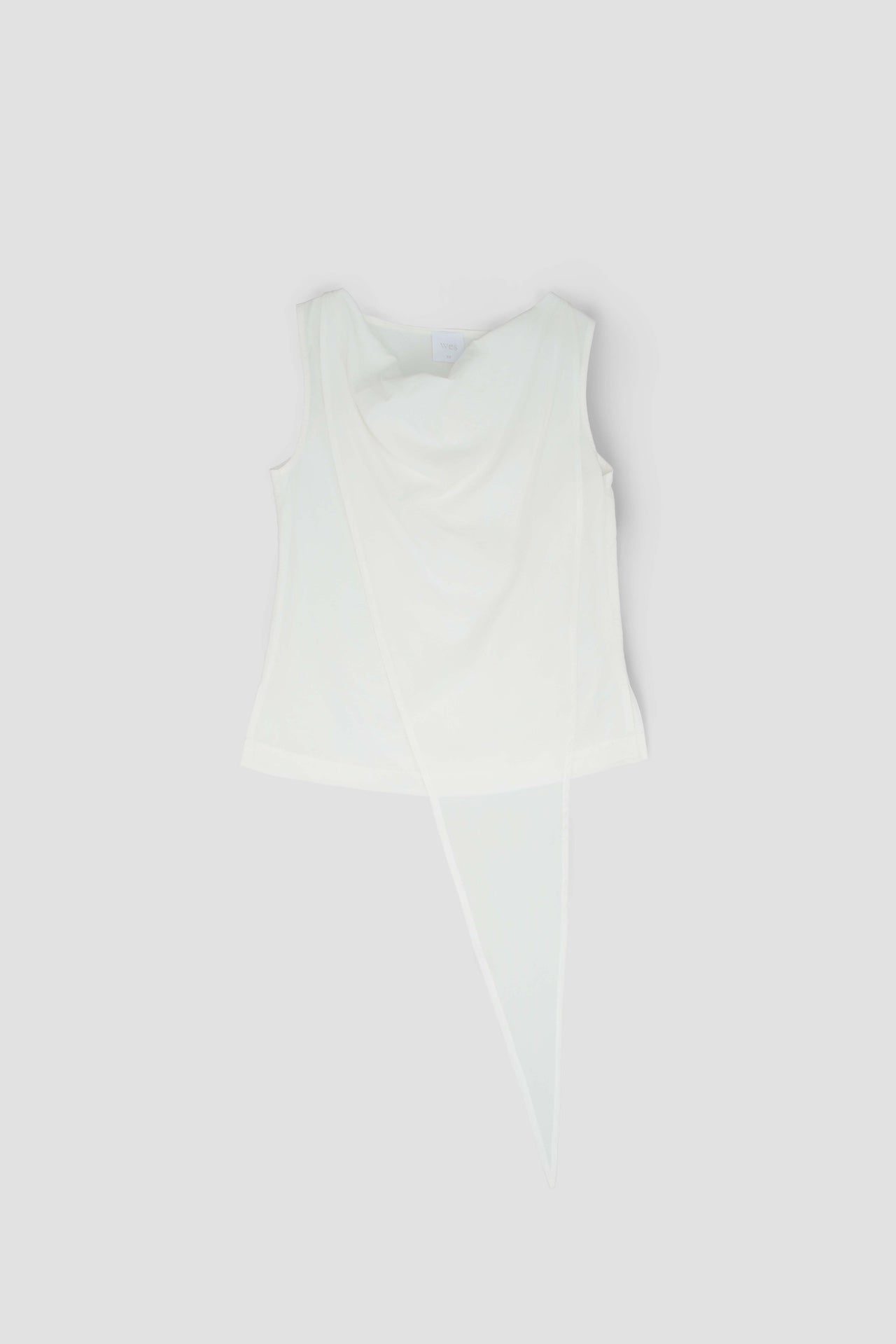 Triangle Neck-Scarf Tank Top (White)