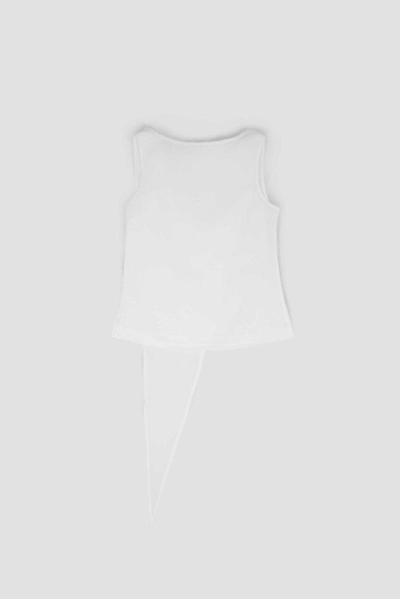 Triangle Neck-Scarf Tank Top (White)
