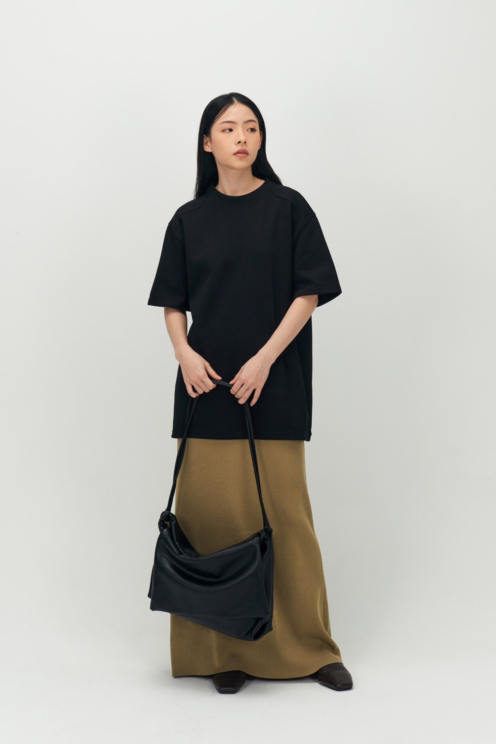 Double Strap Envelope Leather Bag (Black) - BEV C multi label store