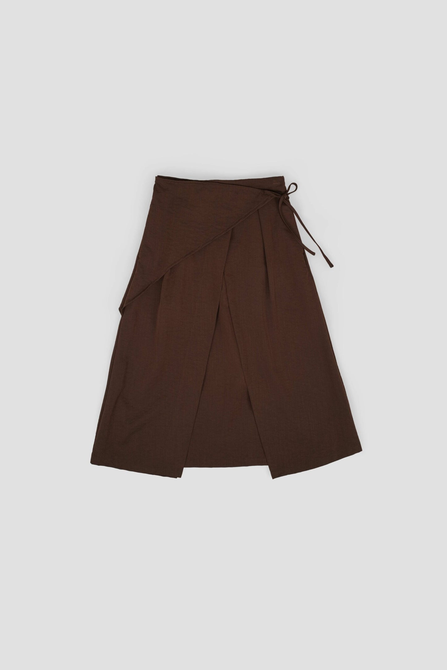 Waist Bandeu Layering Skirt – Midi (Brown)